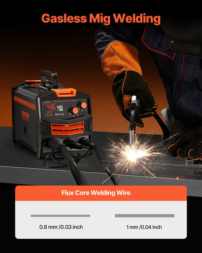 MIG Welder 130Amp Gasless Flux Core Mig Welding Machine with IGBT Inverter - Image 2