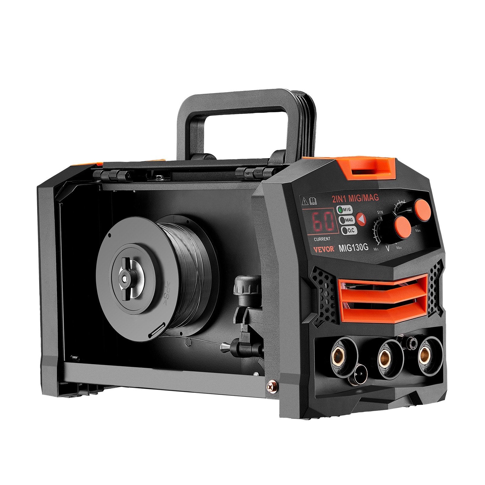 MIG Welder, 130A Synergic Mig Welding Machine, 2-in-1 Gas MIG/Gasless Flux Core MIG Multi-Process Welder Machine, Portable Mig Welder with IGBT Inverter Technology & Digital Display Screen - Image 9