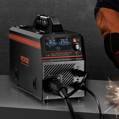 MIG Welder, 160A Synergic Mig Welding Machine, 4-in-1 Gas MIG/Flux Core MIG/Stick/Lift TIG Multi-Process Welder Machine with IGBT Inverter Technology and LCD Screen Display - Image 8
