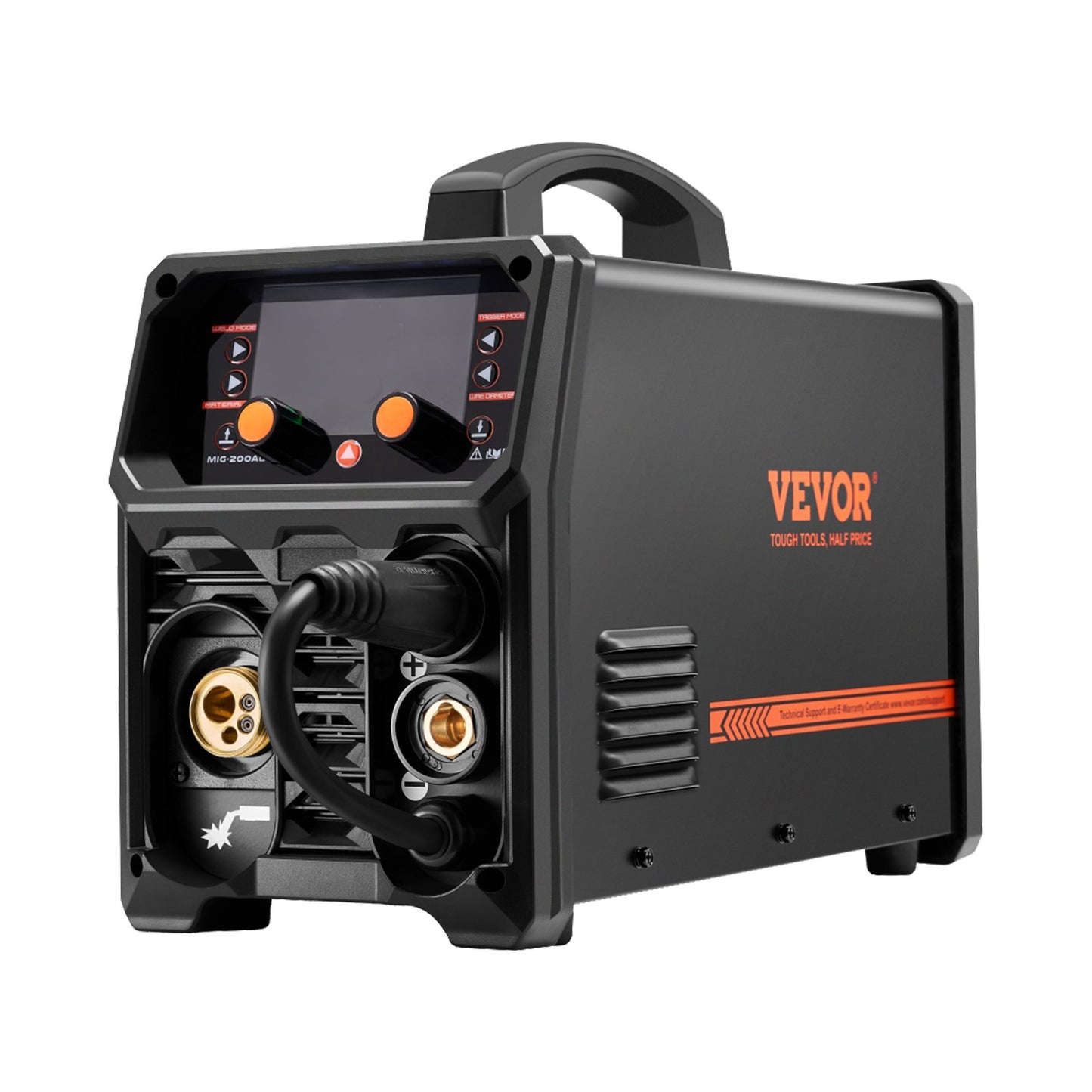 Pro MIG Welder, 200Amp Pluse Mig Welding Machine, 5-in-1 Synergic Welder Machine MIG Pluse/Gas MIG/Flux Core MIG/Stick/Lift TIG with IGBT Inverter Technology and LCD Screen Display