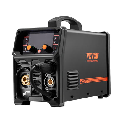 Pro MIG Welder, 200Amp Pluse Mig Welding Machine, 5-in-1 Synergic Welder Machine MIG Pluse/Gas MIG/Flux Core MIG/Stick/Lift TIG with IGBT Inverter Technology and LCD Screen Display