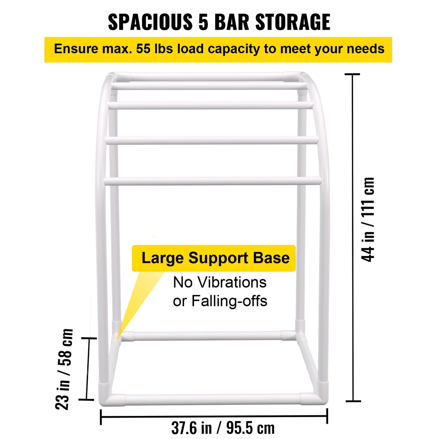 Pool Towel Rack, 5 Bar, Milky, Freestanding Outdoor PVC Curved Poolside Storage Organizer, Include 8 Towel Clips, Mesh Bag, Hook, Also Stores Floats and Paddles, for Beach, Swimming Pool, Home - Image 3