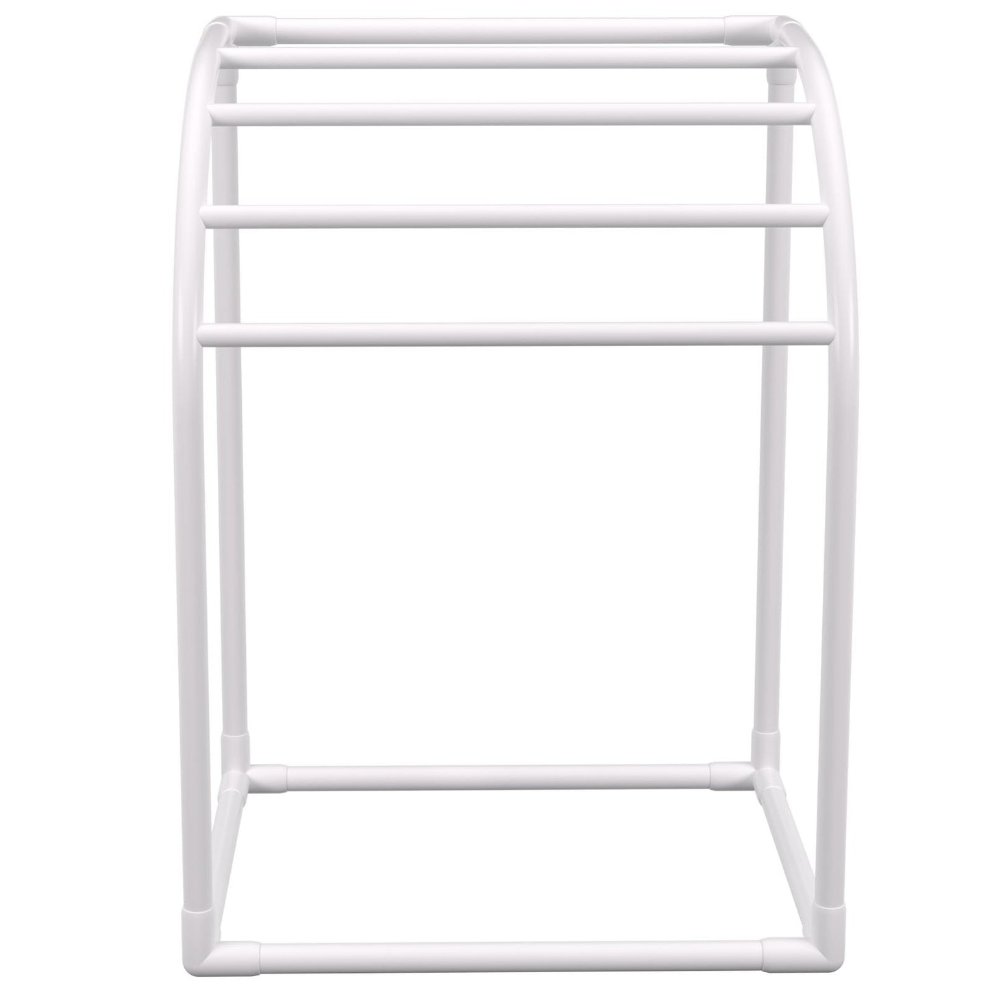 Pool Towel Rack, 5 Bar, Milky, Freestanding Outdoor PVC Curved Poolside Storage Organizer, Include 8 Towel Clips, Mesh Bag, Hook, Also Stores Floats and Paddles, for Beach, Swimming Pool, Home - Image 9