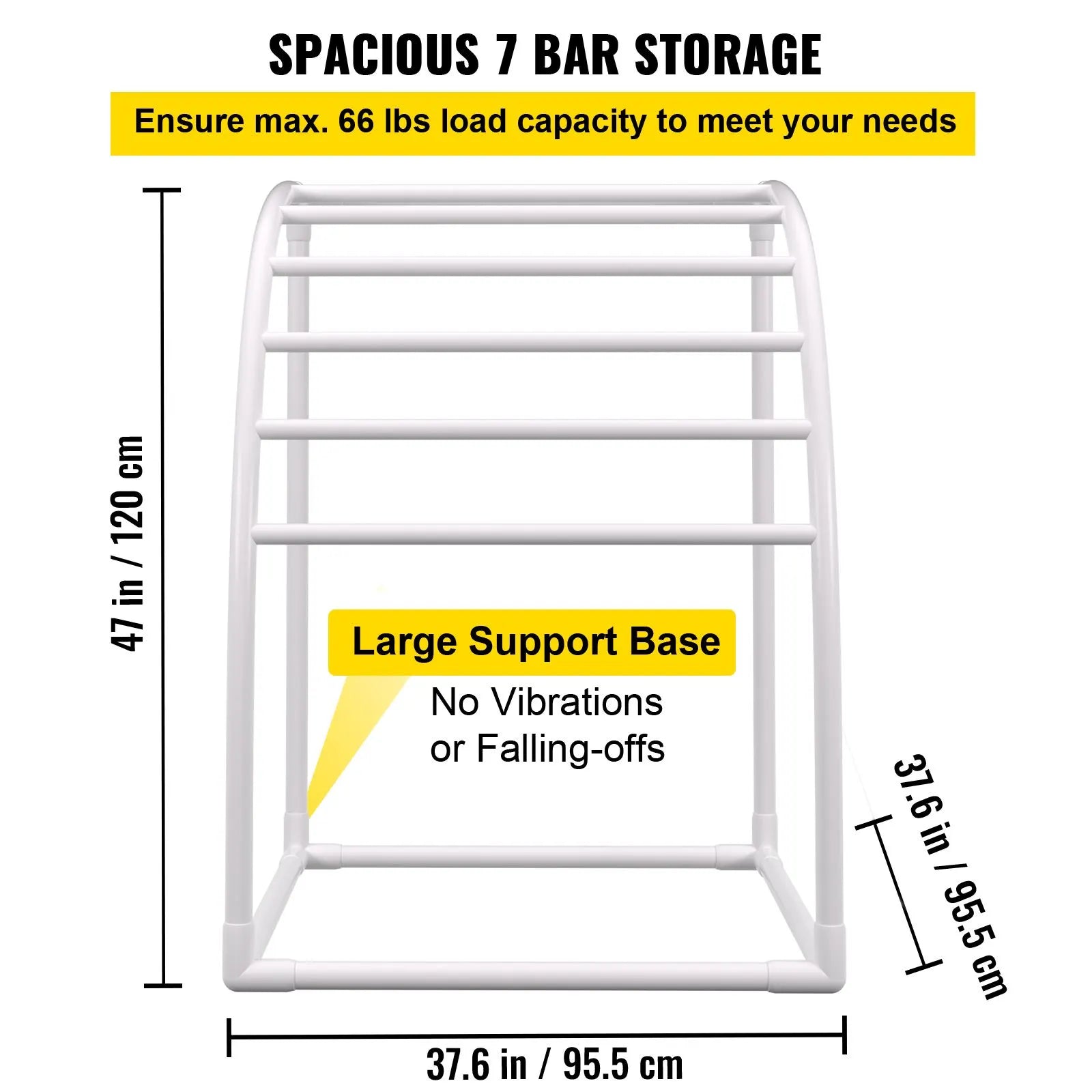 Outdoor Towel Rack Pool Towel Rack 7 Bar Curved White Freestanding Patio - Image 3