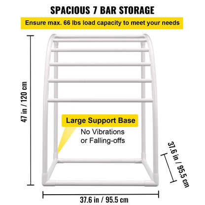 Outdoor Towel Rack Pool Towel Rack 7 Bar Curved White Freestanding Patio - Image 3