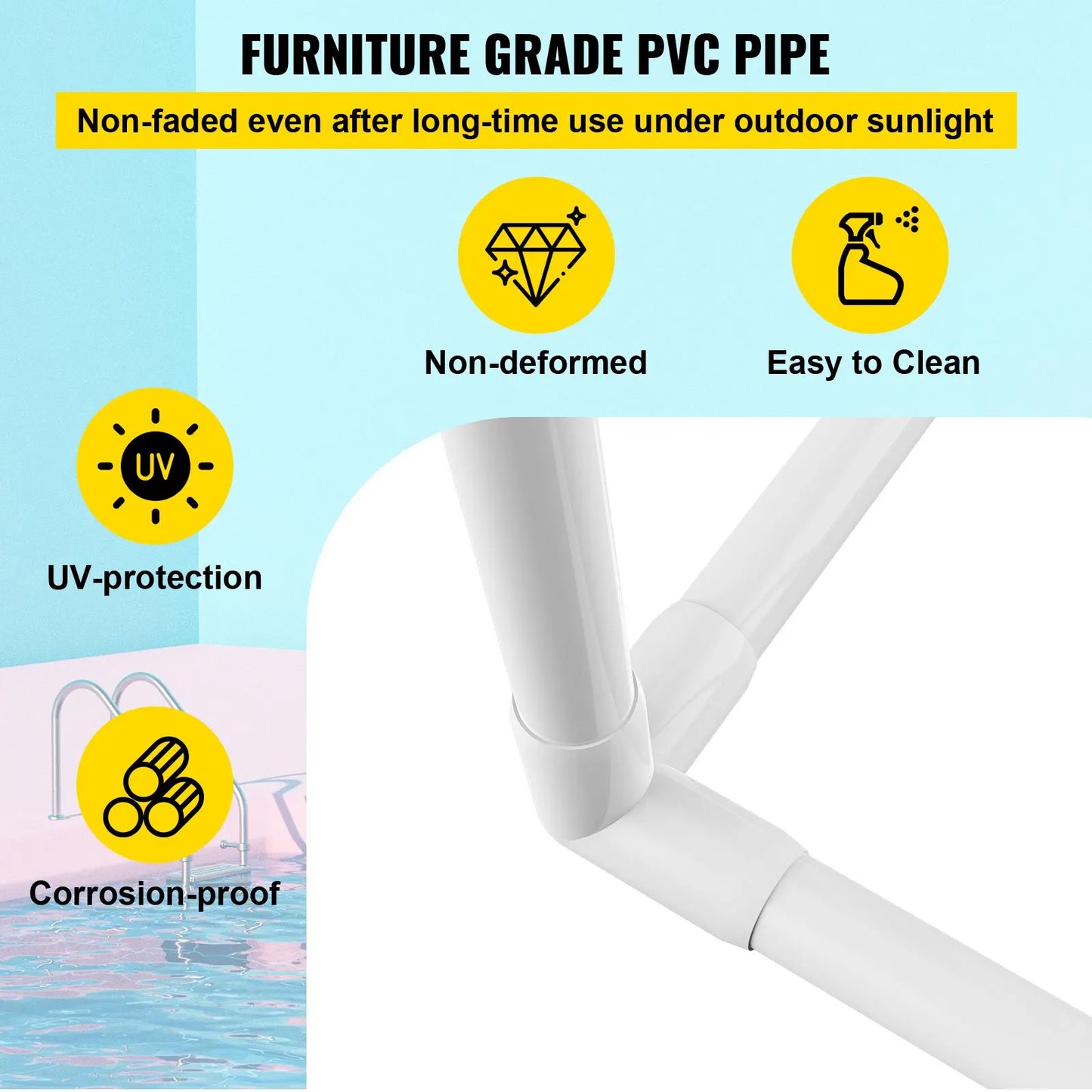 Outdoor Towel Rack Pool Towel Rack 7 Bar Curved White Freestanding Patio - Image 4