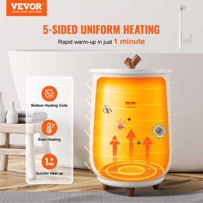 Towel Warmer Bucket, 20L Large Towel Warmer for Bathroom, Auto Shut Off Towel Heater with 4-Level Timer Fits up to Two 40"x70" Oversized Towels, Bathrobes, Blankets, ETL & FCC Certified - Image 2