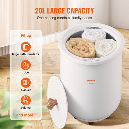 Towel Warmer Bucket, 20L Large Towel Warmer for Bathroom, Auto Shut Off Towel Heater with 4-Level Timer Fits up to Two 40"x70" Oversized Towels, Bathrobes, Blankets, ETL & FCC Certified - Image 4