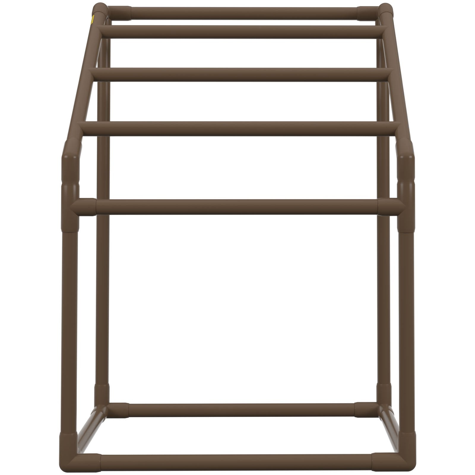 Pool Towel Rack, 5 Bar, Brown, Freestanding Outdoor PVC Trapedozal Poolside Storage Organizer, Include 8 Towel Clips, Mesh Bag, Hook, Also Stores Floats and Paddles, for Beach, Swimming Pool - Image 9