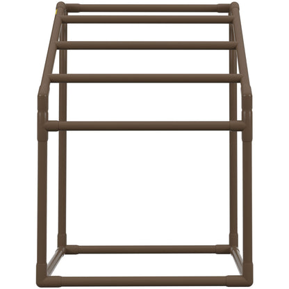 Pool Towel Rack, 5 Bar, Brown, Freestanding Outdoor PVC Trapedozal Poolside Storage Organizer, Include 8 Towel Clips, Mesh Bag, Hook, Also Stores Floats and Paddles, for Beach, Swimming Pool - Image 9