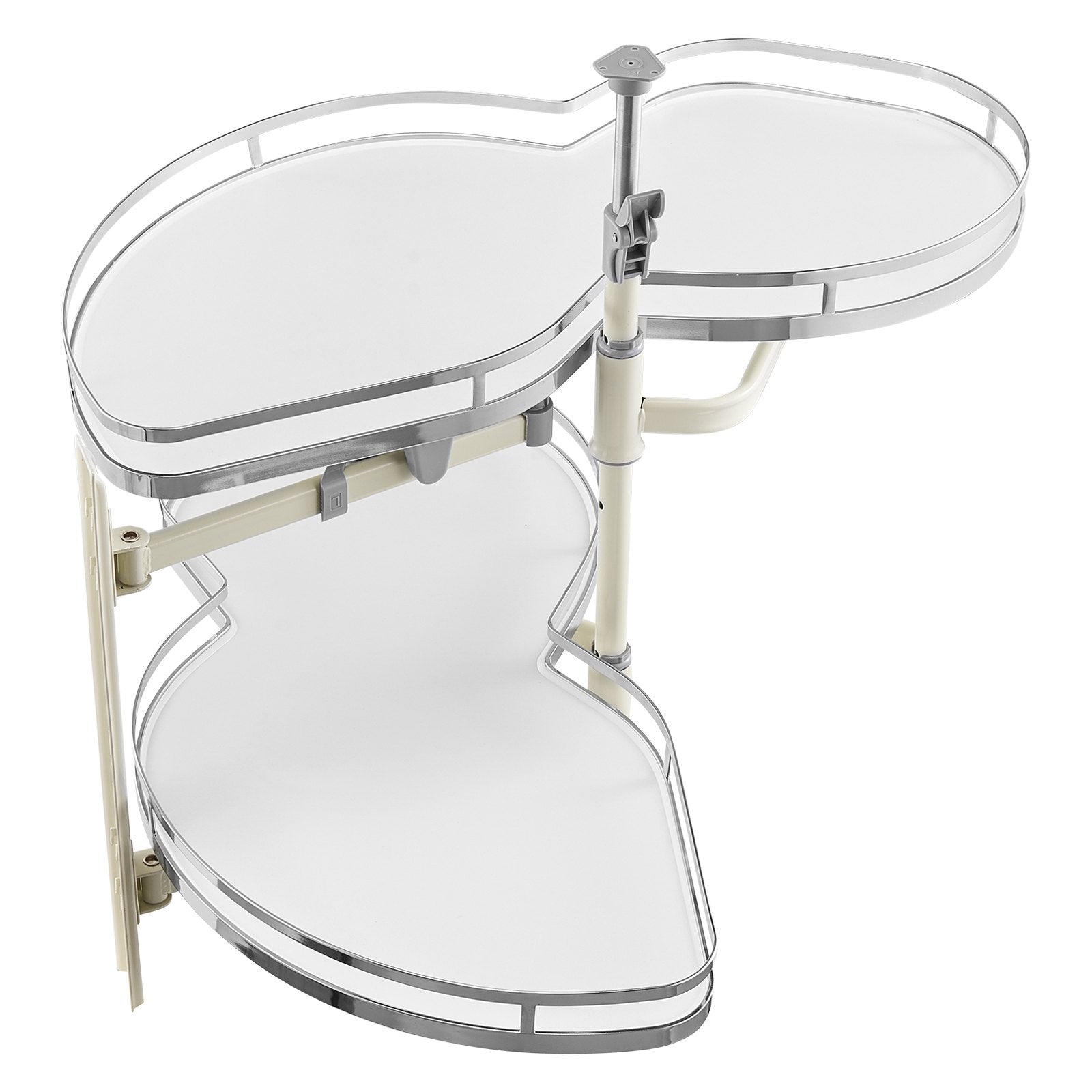 Swing Left Blind Corner Cabinet, Pull Out Organizer for 36 inch Width Blind Cabinet, 2 Tier Height Adjustable Swing Tray, Soft Close Kitchen Cloud Blind Organizer, Left Open - Image 9