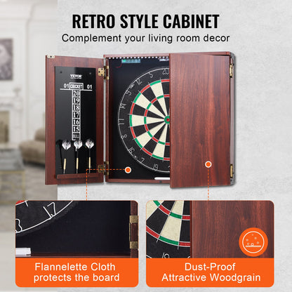 Dartboard and Cabinet Set Official Size Complete Accessory Steel Tip Dart - Image 5