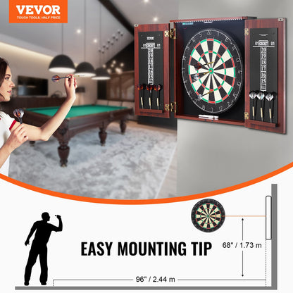 Dartboard and Cabinet Set Official Size Complete Accessory Steel Tip Dart - Image 7