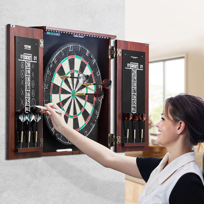 Dartboard and Cabinet Set Official Size Complete Accessory Steel Tip Dart - Image 8