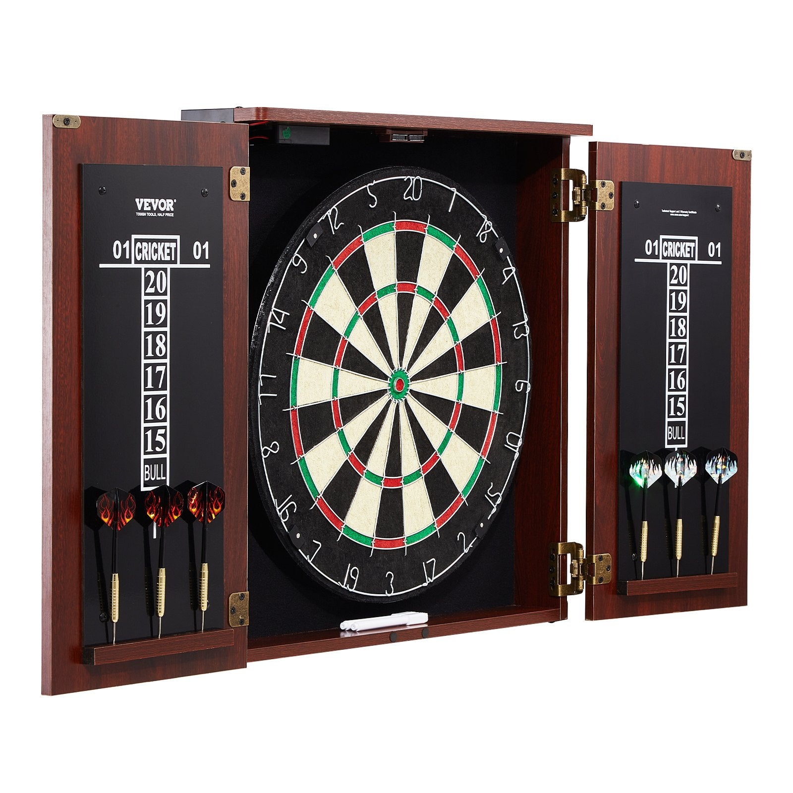 Dartboard and Cabinet Set Official Size Complete Accessory Steel Tip Dart - Image 9