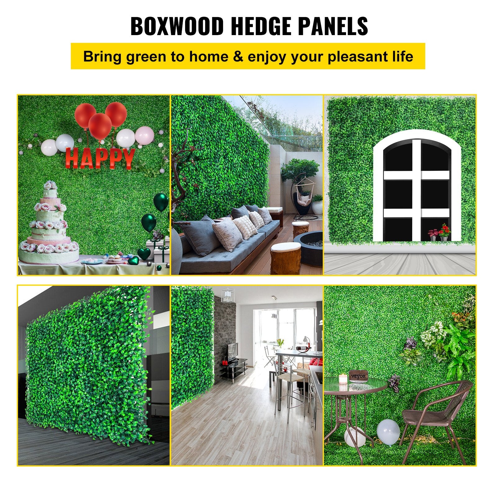 Artificial Boxwood Panels, 14 PCS50.8x50.8cmBoxwood Hedge Wall Panels, PE Artificial Grass Backdrop Wall 4 cm , Privacy Hedge Screen for Decoration of Outdoor, Indoor, Garden, Fence, and Backyar - Image 2