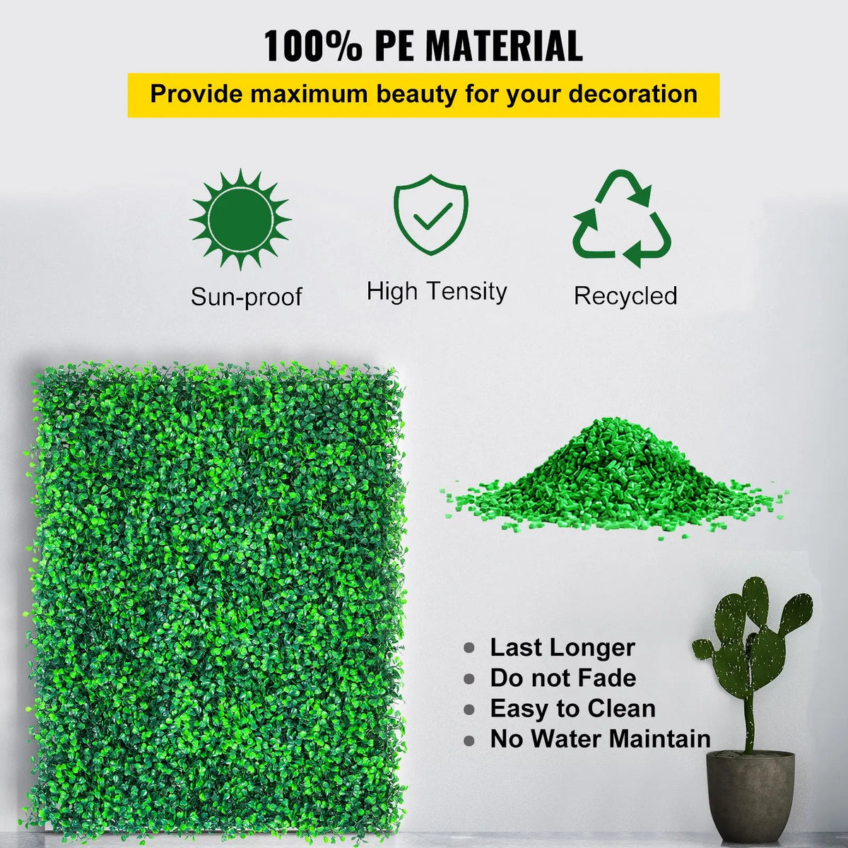 Artificial Boxwood Panels, 20 PCS 20\"x20\" Boxwood Hedge Wall Panels, PE Artificial Grass Backdrop Wall 1.6\", Privacy Hedge Screen for Decoration of Outdoor, Indoor, Garden, Fence, and Backyar - Image 3