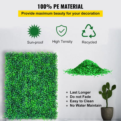 Artificial Boxwood Panels, 20 PCS 20\"x20\" Boxwood Hedge Wall Panels, PE Artificial Grass Backdrop Wall 1.6\", Privacy Hedge Screen for Decoration of Outdoor, Indoor, Garden, Fence, and Backyar - Image 3