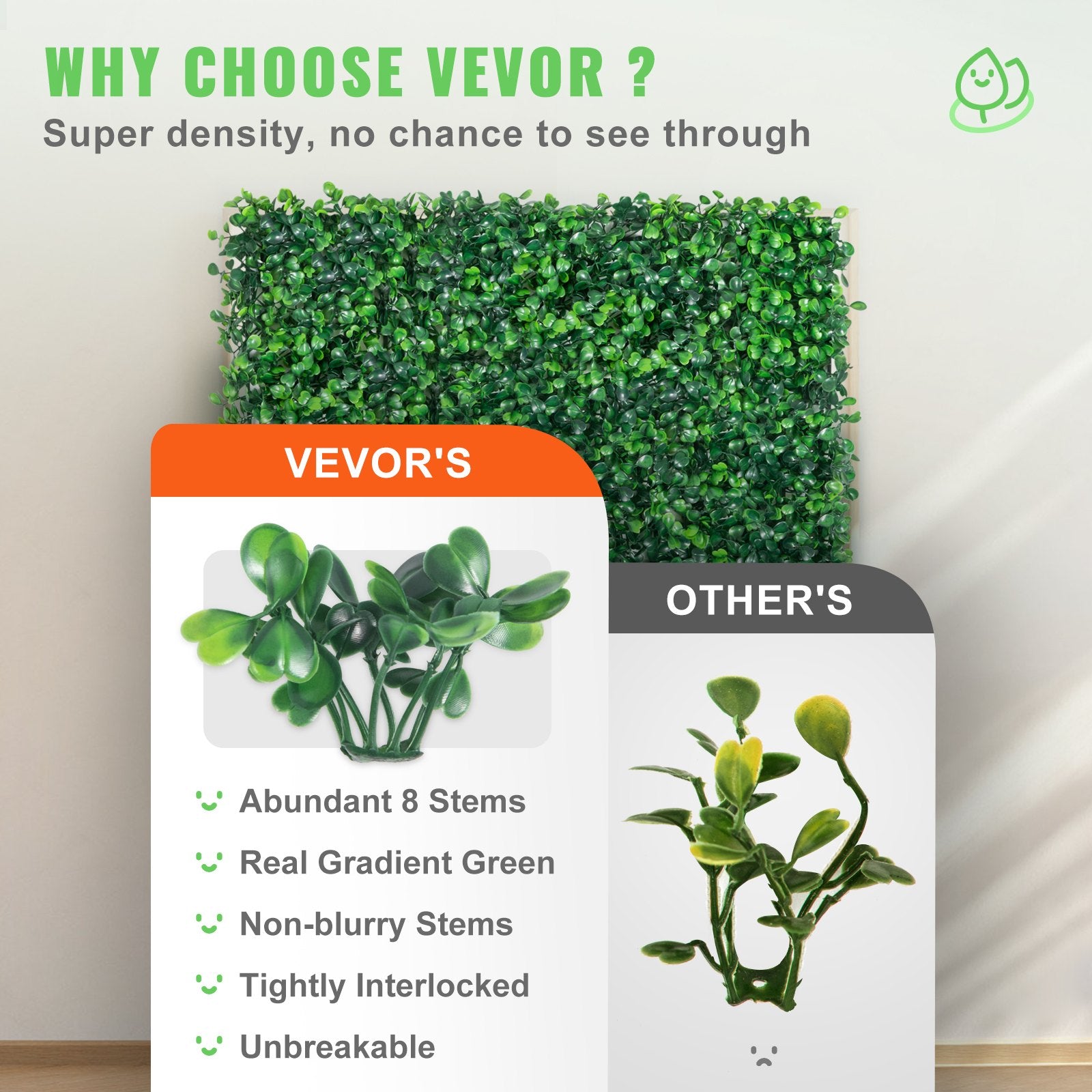 Artificial Boxwood Panel UV 12pcs Boxwood Hedge Wall Panels Artificial Grass Backdrop Wall 20X20" 4cm Green Grass Wall Fake Hedge for Decor Privacy Fence Indoor Outdoor Garden Backyard - Image 4