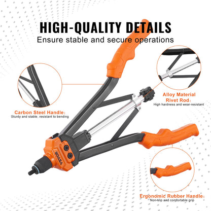 Rivet Nut Tool, 16” Rivnut Tool Kit with 13PCS Metric and SAE Mandrels, 186PCS Rivet Nuts, M3, M4, 10-24, M5, M6, 1/4-20, 8-32, 5/16-18, M8, 3/8-16, M10, M12, 1/2-13, Semi-auto Retraction - Image 3