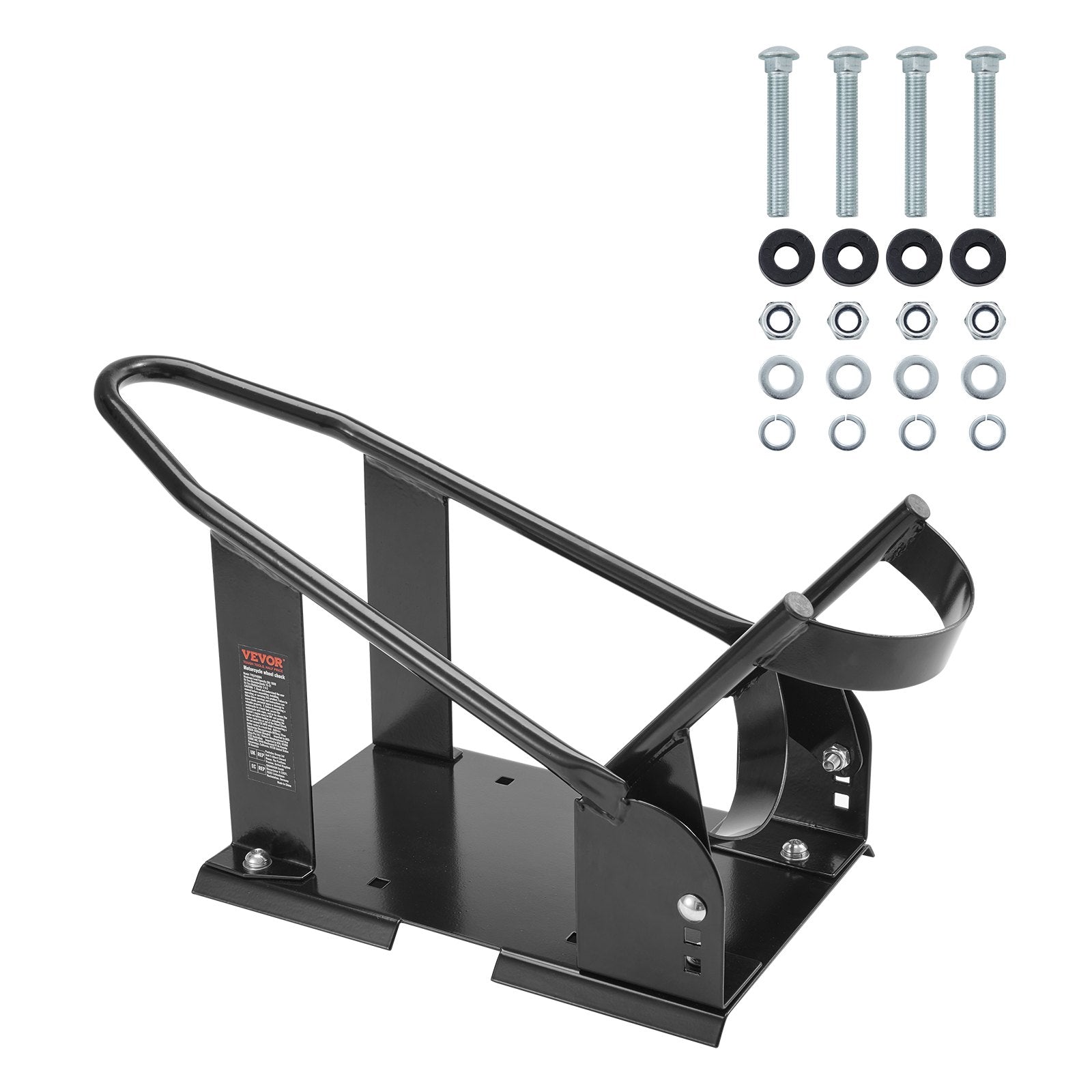 Motorcycle Wheel Chock, 816.5 kg Capacity Wheel Cradle Holder, Heavy-duty Steel Motorcycle Front Wheel Stand with 3 Adjustable Holes, For 381-533.4 mm Off-Road Motorcycles, Standard Motorcycles - Image 9