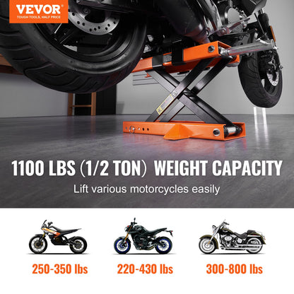 Motorcycle Lift Scissor Jack Stand 1100 Lb with Saddle ATV Lift Dirt Bike - Image 2