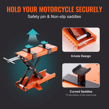 Motorcycle Lift Scissor Jack Stand 1100 Lb with Saddle ATV Lift Dirt Bike - Image 3