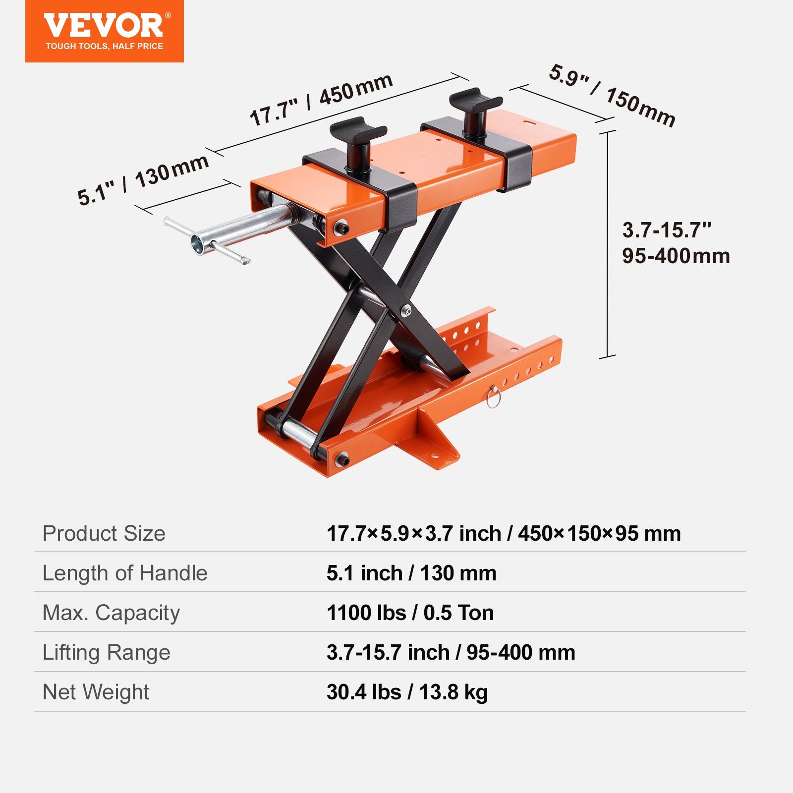 Motorcycle Lift Scissor Jack Stand 1100 Lb with Saddle ATV Lift Dirt Bike - Image 7