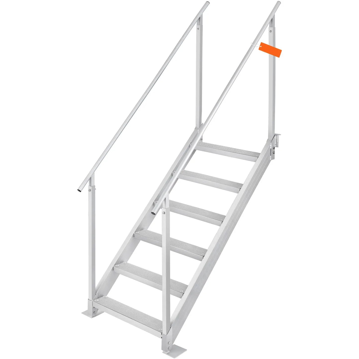 Dock Ladder, 1.09 m-1.29 m Adjustable Height, 227 kg Load Capacity, Aluminum Alloy 6 Steps Pontoon Boat Ladder with Dual Handrails & Nonslip Mat, Ideal for Ship/Lake/Pool/Marine Boarding - Image 9
