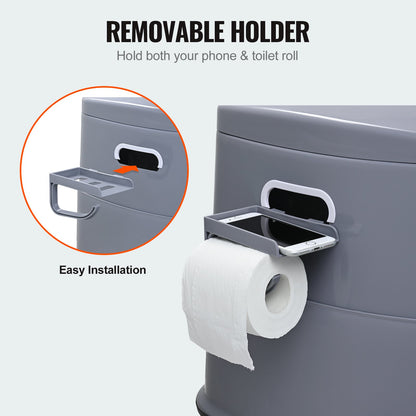 Portable Toilet for Camping, Porta Potty with 5L Detachable Inner Bucket & Removable Paper Holder, Commode with Dual Lids, Travel Toilet for Adults Kids Outdoor Camping Car Long Road Trips - Image 3