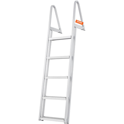 Removable Dock Ladder 5 Steps, 159 kg Load Capacity, Pontoon Boat Ladder with 4'' Wide Step & Nonslip Design for Ship/Lake/Pool/Marine Boarding