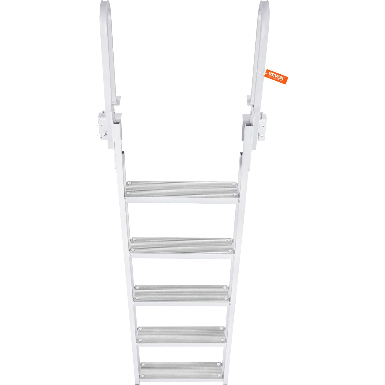 Dock Ladder Flip Up 5 Steps, 350lbs Load Capacity, Aluminum Pontoon Boat Ladder with 4" Wide Step & Nonslip Rubber Mat,Swimm Step Ladder for Ship/Lake/Pool/Marine Boarding - Image 9
