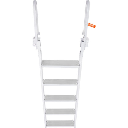 Dock Ladder Flip Up 5 Steps, 350lbs Load Capacity, Aluminum Pontoon Boat Ladder with 4" Wide Step & Nonslip Rubber Mat,Swimm Step Ladder for Ship/Lake/Pool/Marine Boarding - Image 9