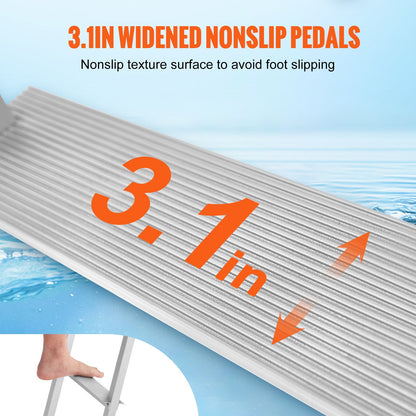 Dock Ladder, Removable 3 Steps, 227 kg Load Capacity, Aluminum Alloy Pontoon Boat Ladder with 7.9 cm Wide Step & Nonslip Rubber Mat, Easy to Install for Ship/Lake/Pool/Marine Boarding - Image 4