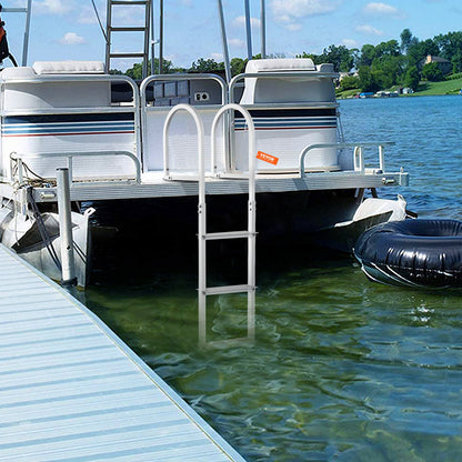 Dock Ladder, Removable 3 Steps, 227 kg Load Capacity, Aluminum Alloy Pontoon Boat Ladder with 7.9 cm Wide Step & Nonslip Rubber Mat, Easy to Install for Ship/Lake/Pool/Marine Boarding - Image 8