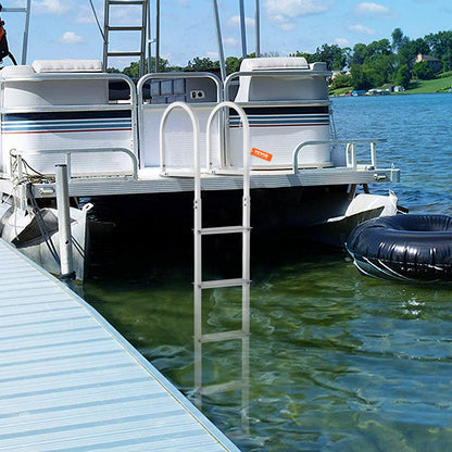 Dock Ladder, Removable 5 Steps, 227 kgs Load Capacity, Aluminum Alloy Pontoon Boat Ladder with 3.1'' Wide Step & Nonslip Rubber Mat, Easy to Install for Ship/Lake/Pool/Marine Boarding - Image 8