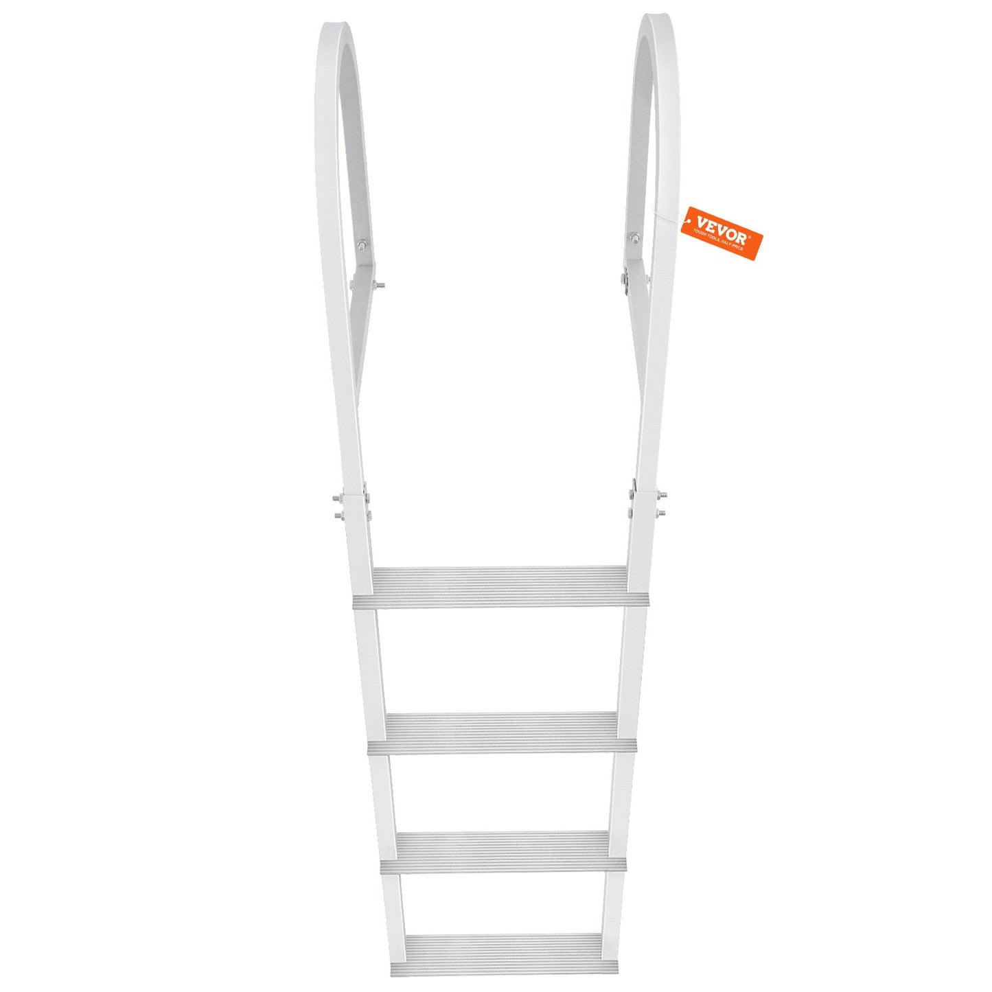 Dock Ladder, Removable 4 Steps, 500 lbs Load Capacity, Aluminum Alloy Pontoon Boat Ladder with 3.1'' Wide Step & Nonslip Rubber Mat, Easy to Install for Ship/Lake/Pool/Marine Boarding