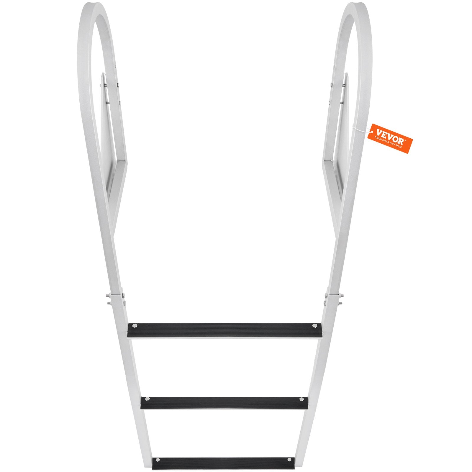 Dock Ladder, Flip-Up 3 Steps, 159 kg Load Capacity, Aluminum Alloy Pontoon Boat Ladder with 50.8 mm Wide Step & Nonslip Rubber Mat, Easy to Install for Ship/Lake/Pool/Marine Boarding - Image 9