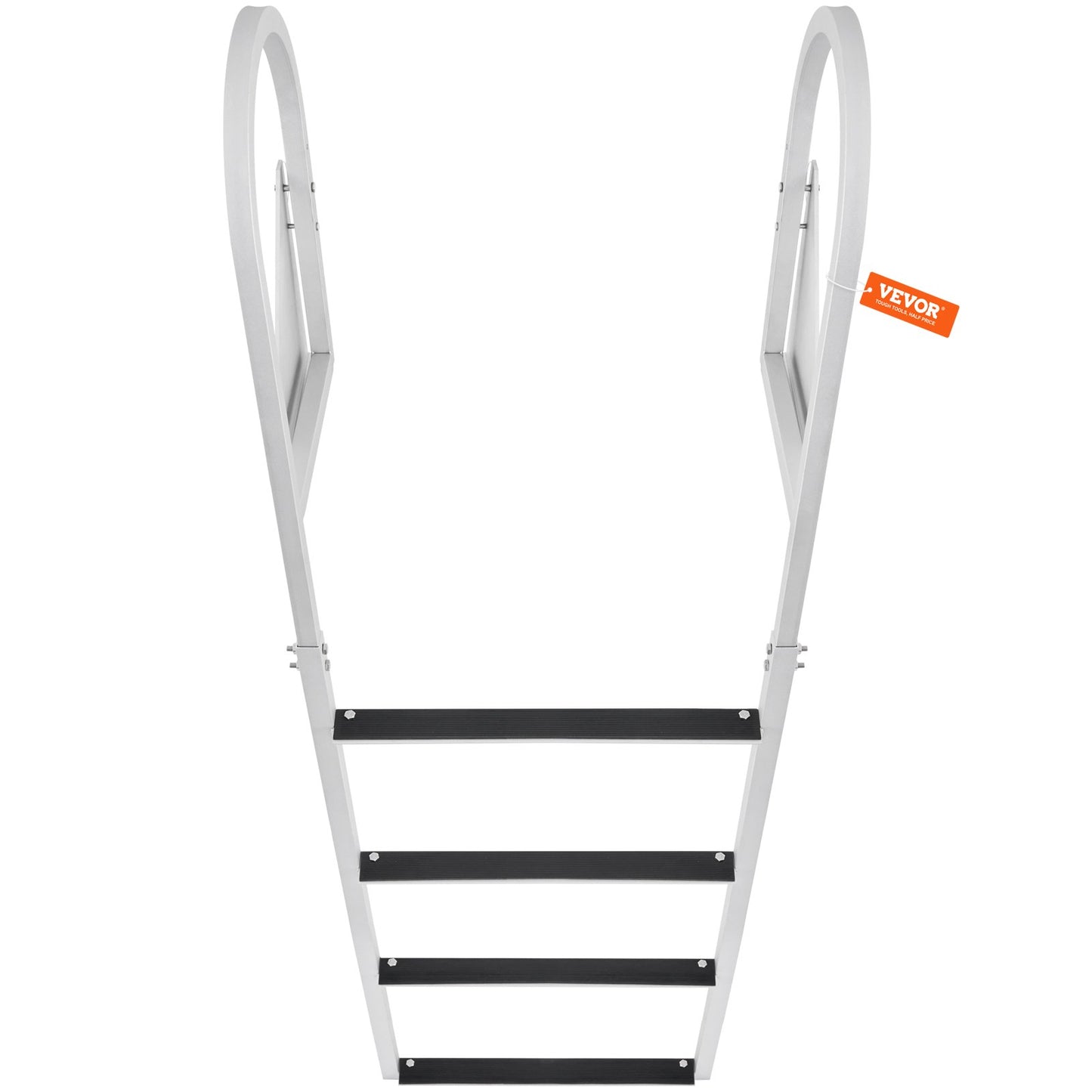 Dock Ladder, Flip-Up 4 Steps, 159 kg Load Capacity, Aluminum Alloy Pontoon Boat Ladder with 50.8 mm Wide Step & Nonslip Rubber Mat, Easy to Install for Ship/Lake/Pool/Marine Boarding - Image 9