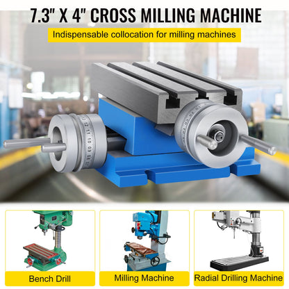 Milling Machine Cross Slide Worktable 4''x7.3'' 2 Axis Compound Precision - Image 2