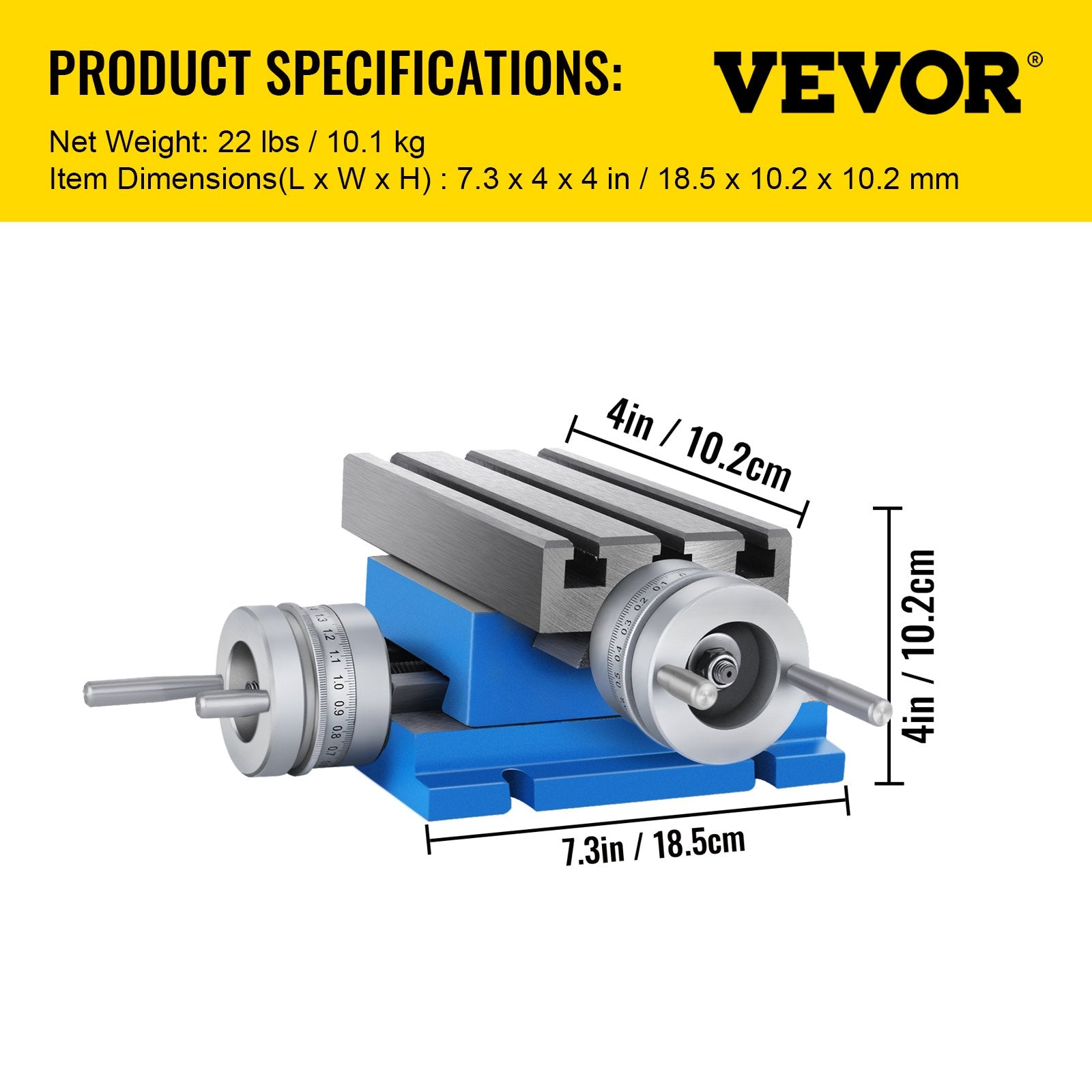 Milling Machine Cross Slide Worktable 4''x7.3'' 2 Axis Compound Precision - Image 7