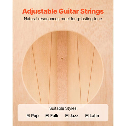 Cajon Box Drum, with Internal Guitar Strings, Lightweight Wooden Percussion Box, Portable Birch Wood Drum Musical Instrument with Silicone Feet, for Beginner & Professional, 305 x 305 x 430 mm - Image 3