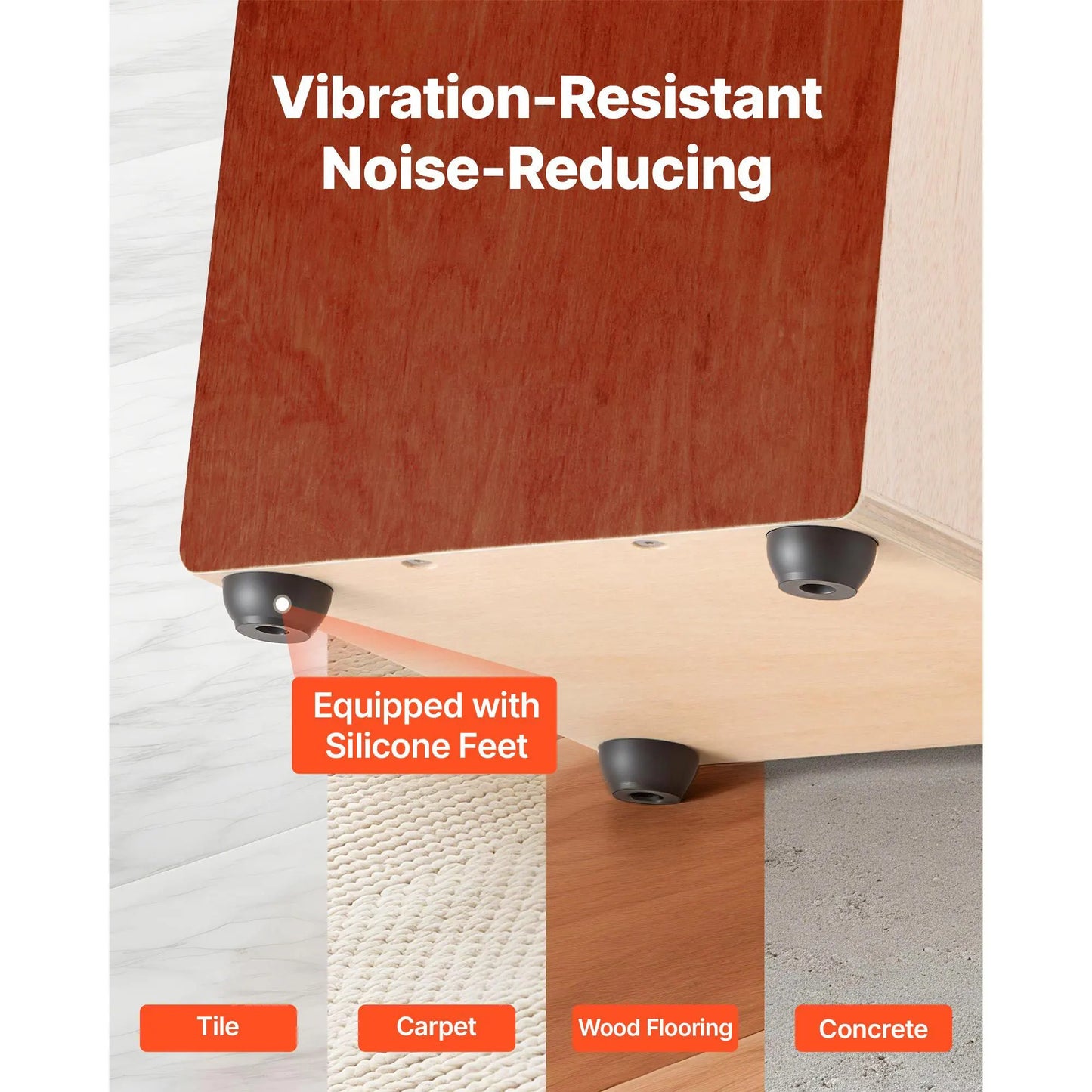 Cajon Box Drum, with Internal Guitar Strings, Lightweight Wooden Percussion Box, Portable Birch Wood Drum Musical Instrument with Silicone Feet, for Beginner & Professional, 305 x 305 x 430 mm - Image 4