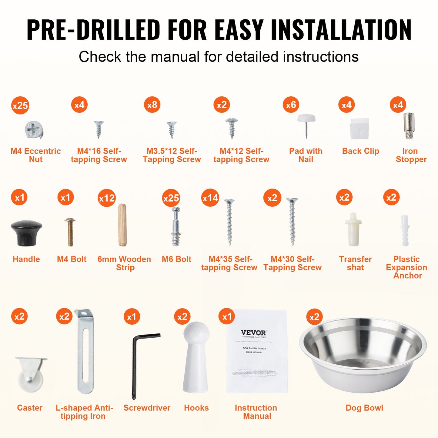 Pet Feeding Station w/ 2 Elevated Dog Bowls Dog Food & Toy Storage Cabinet - Image 4