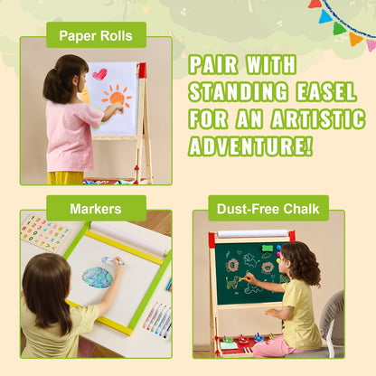 Easel Accessory Set Chalk & Markers & Paper Rolls 32PCS for Standing Easel - Image 6