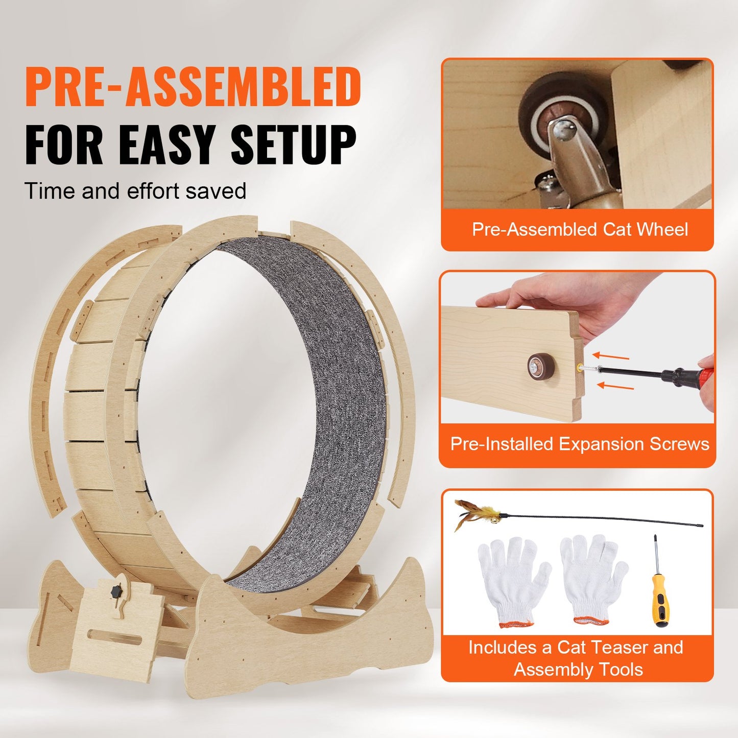 Cat Exercise Wheel Large Cat Treadmill Wheel for Indoor Cats 29.5 inch - Image 5