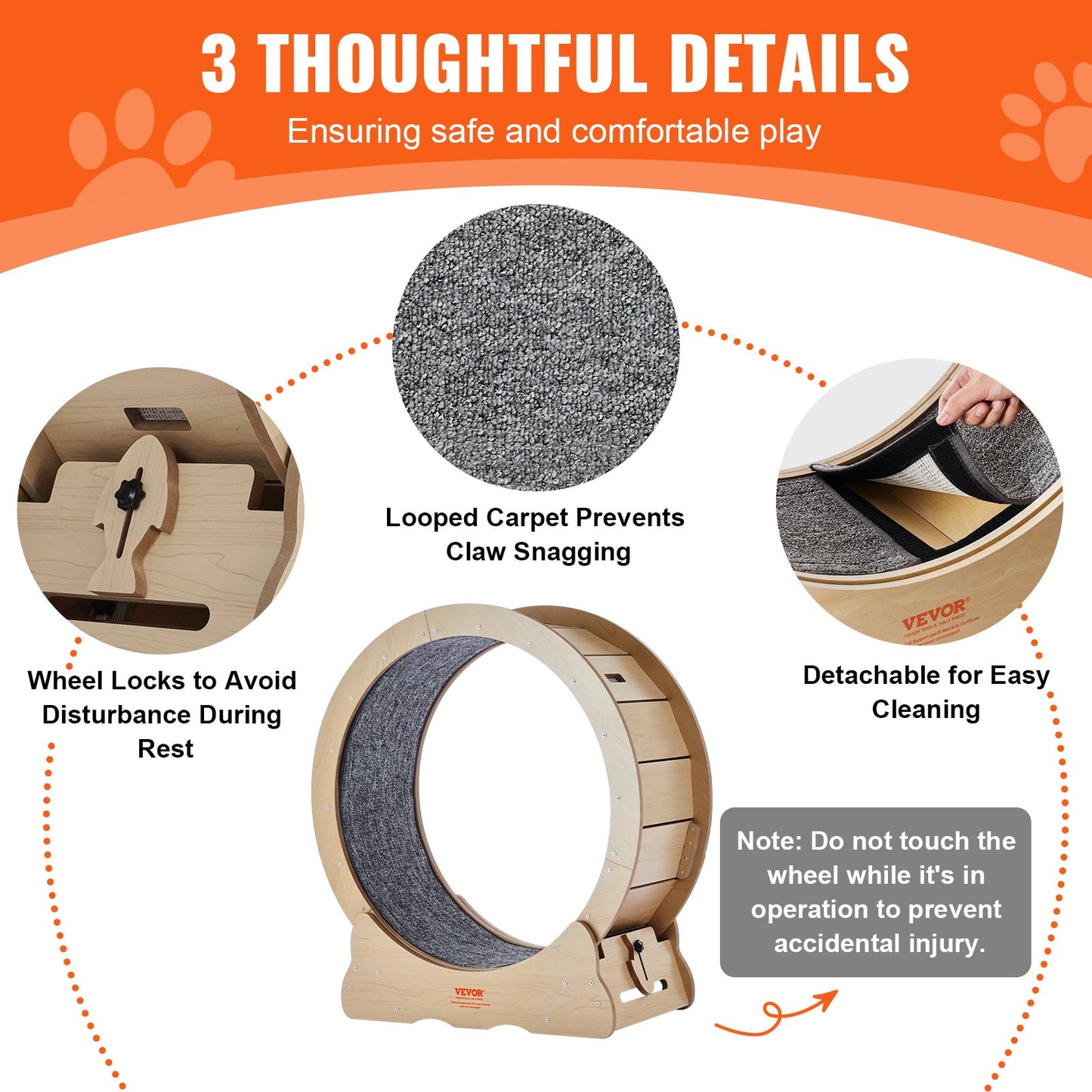 Cat Exercise Wheel Large Cat Treadmill Wheel for Indoor Cats 29.5 inch - Image 6