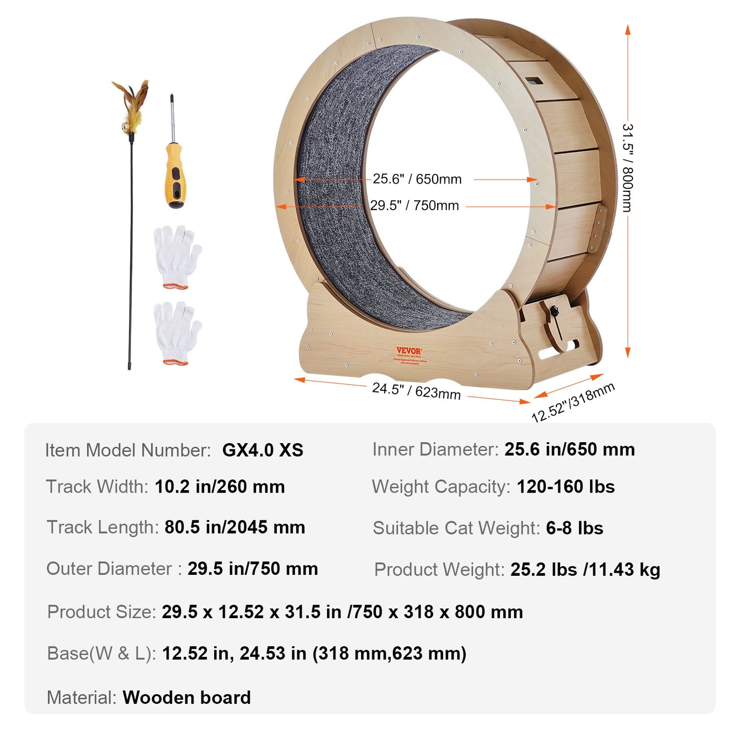 Cat Exercise Wheel Large Cat Treadmill Wheel for Indoor Cats 29.5 inch - Image 7