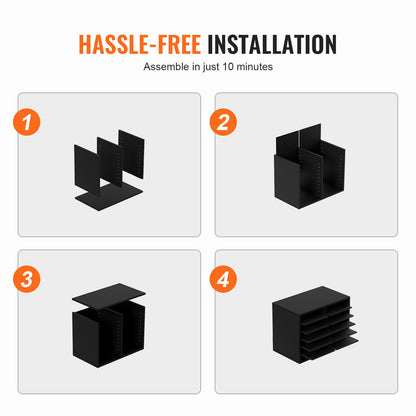 Wood Literature Organizer Adjustable File Sorter 12 Compartments Black - Image 6
