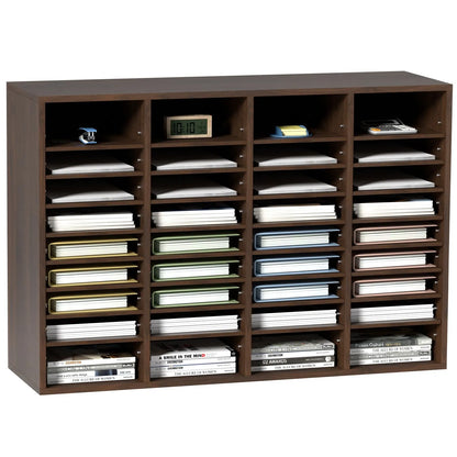 Literature Organizers, 36 Compartments Office Mailbox with Adjustable Shelves, Wood Literature Sorter 997x305x680 mm for Office, Home, Classroom, Mailrooms Organization, EPA Certified Brown - Image 9